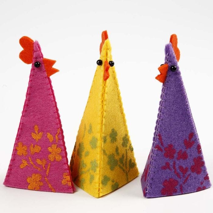 Felt chickens