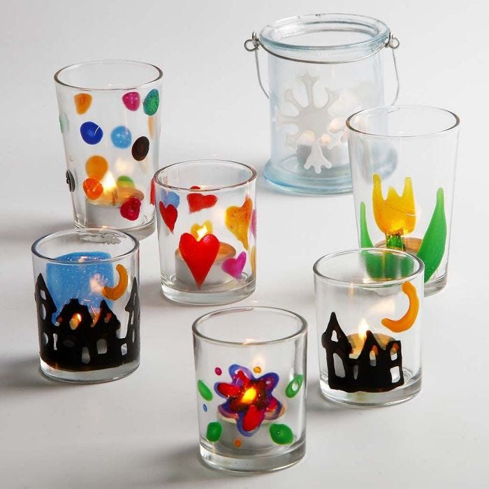 Candle Holders with Transfer Glass Color
