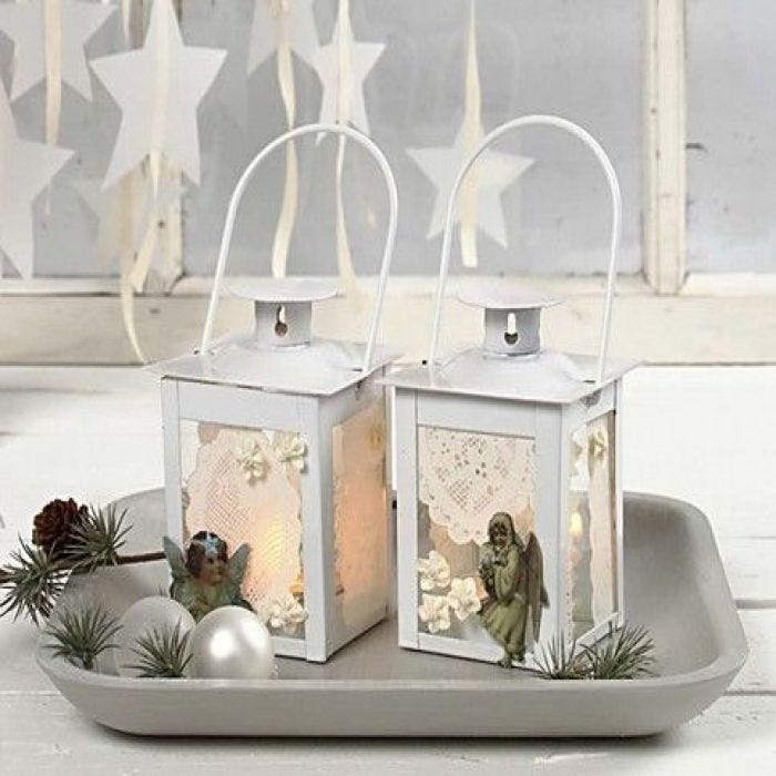 Christmas decorated Lanterns