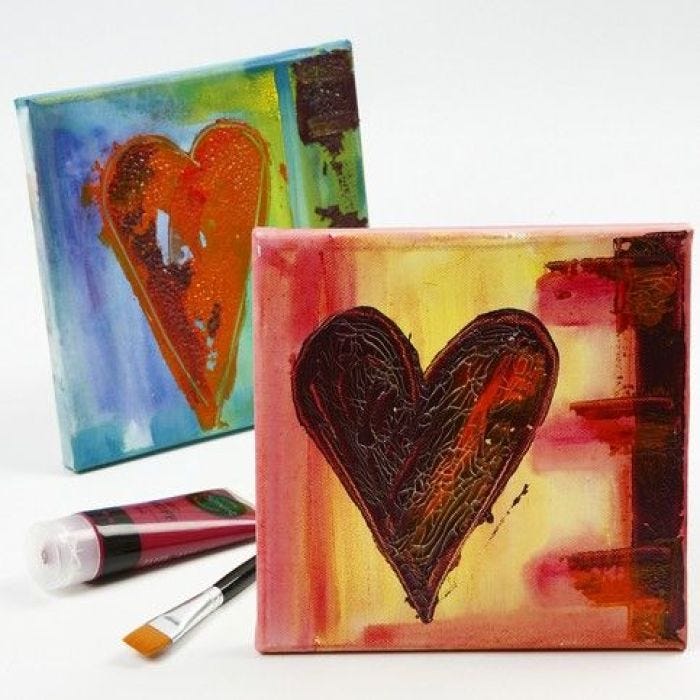 An Art Canvas with a Crackling Heart