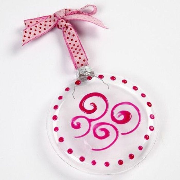 A flat Glass Bauble with Glass Effect Gel