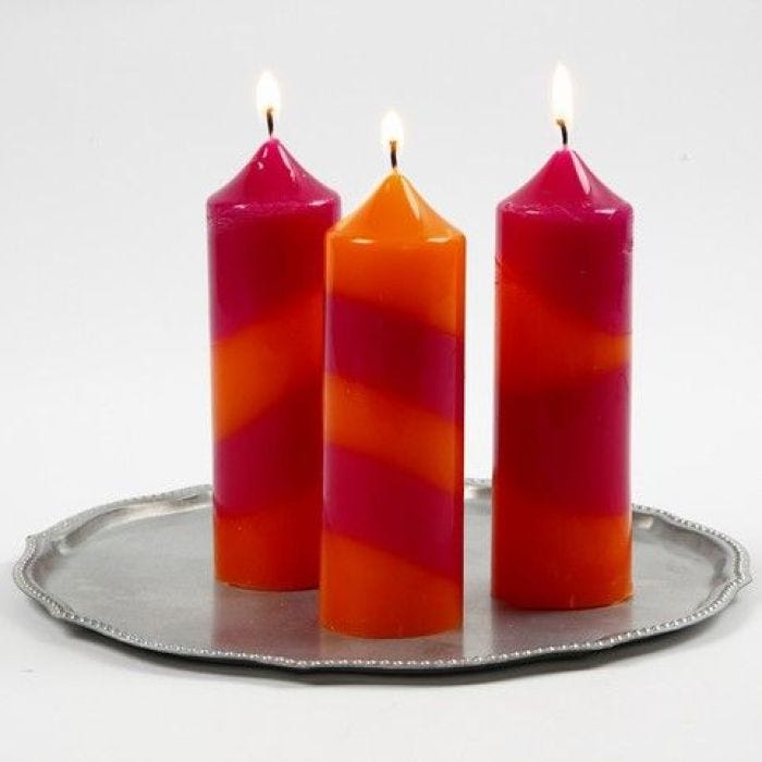 Stripy Wax Candles