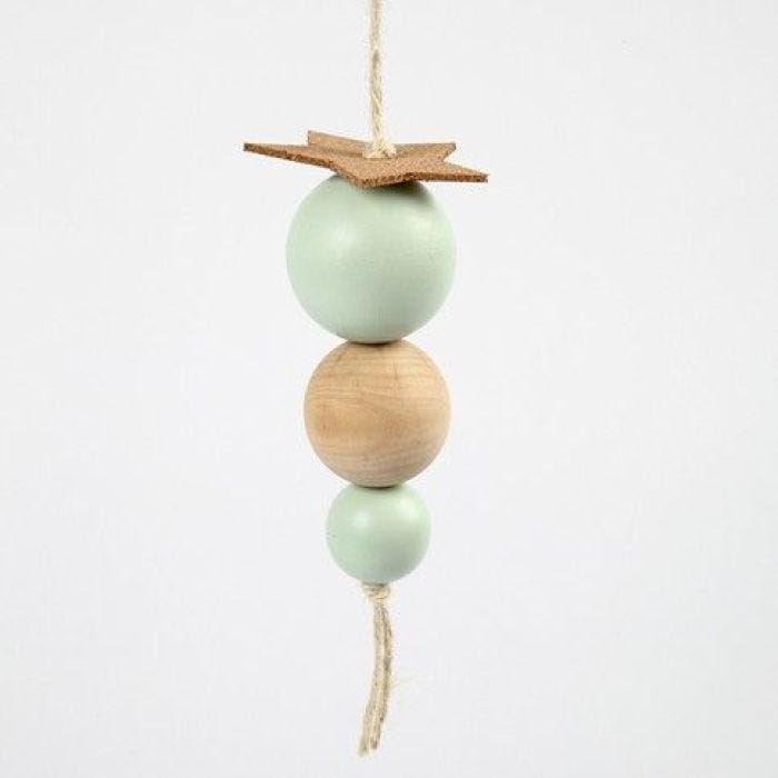 Decorative Hangings with Cork and Wooden Beads