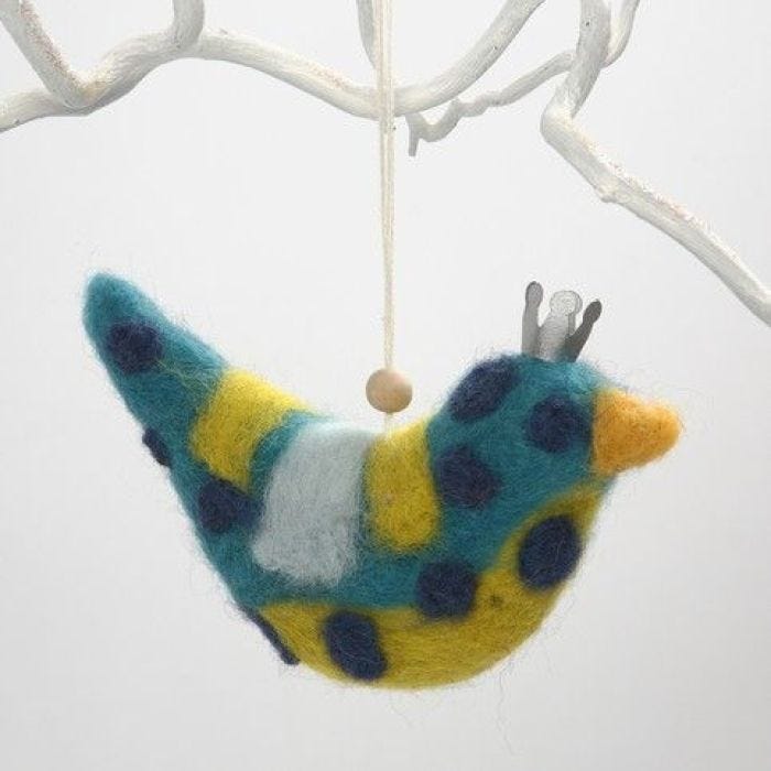 Needle-Felting on a Ready-Made Fabric Hanging Bird