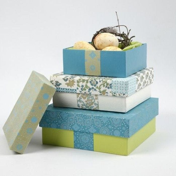 Papier-Mâché Boxes with Handmade Paper