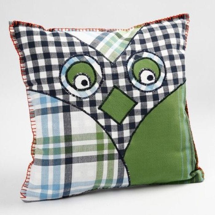 A Cuddly Animal Cushion made from Tea Towels