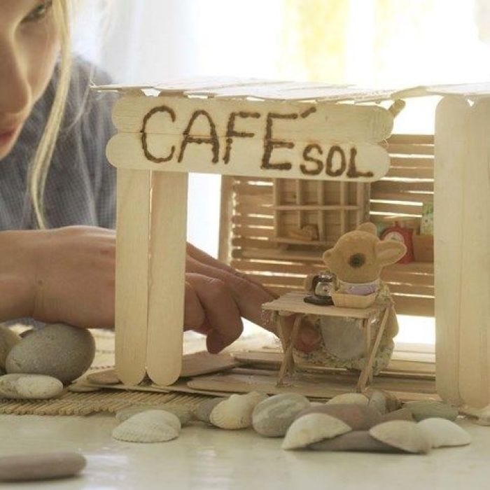 A Café and Interior made from Ice Lolly Sticks