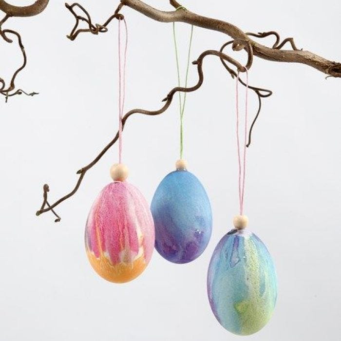 Natural Eggs painted with Watercolours