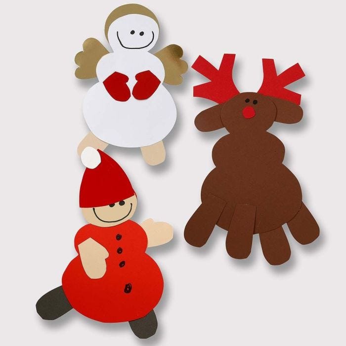 A Reindeer and other Christmas Shapes made from Card