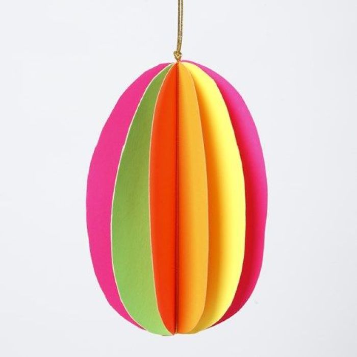 A 3D Egg made from Neon Card