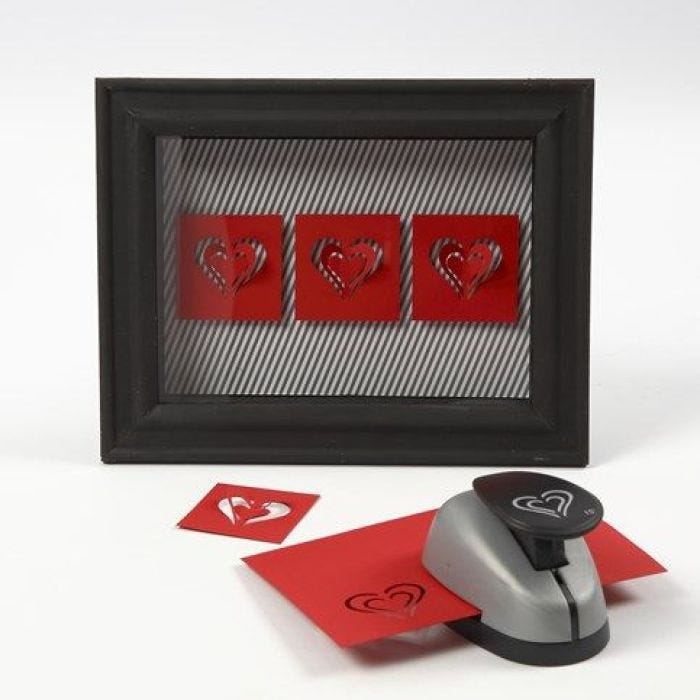 Card Hearts in a 3D Frame with a Glass Front