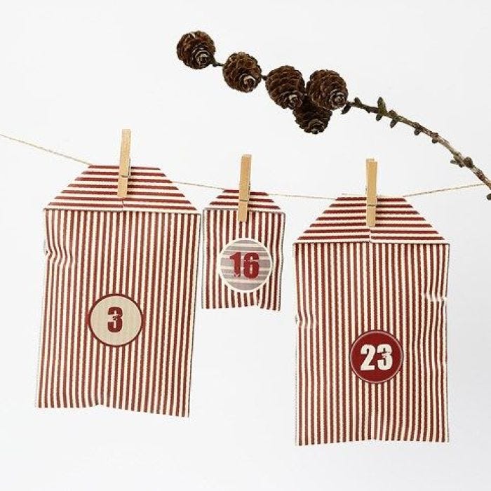 A Christmas Calendar made from Stripy Vivi Gade Design Bags