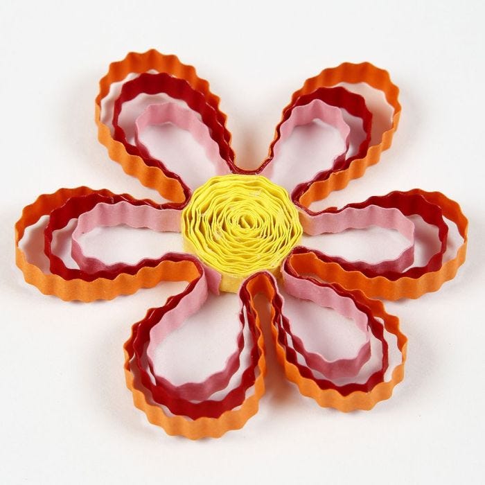 A Quilling Flower made from wavy Paper Strips