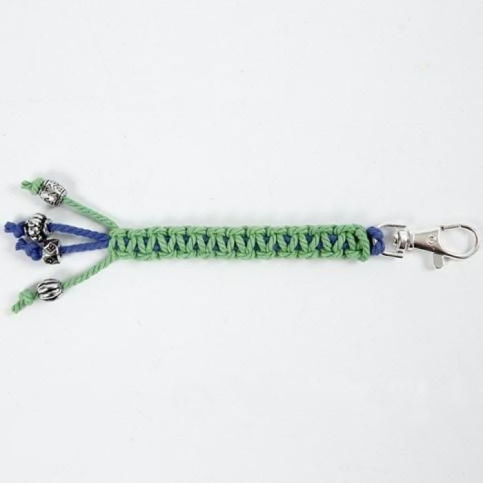 A Swivel Clasp with a braided Keyring Fob