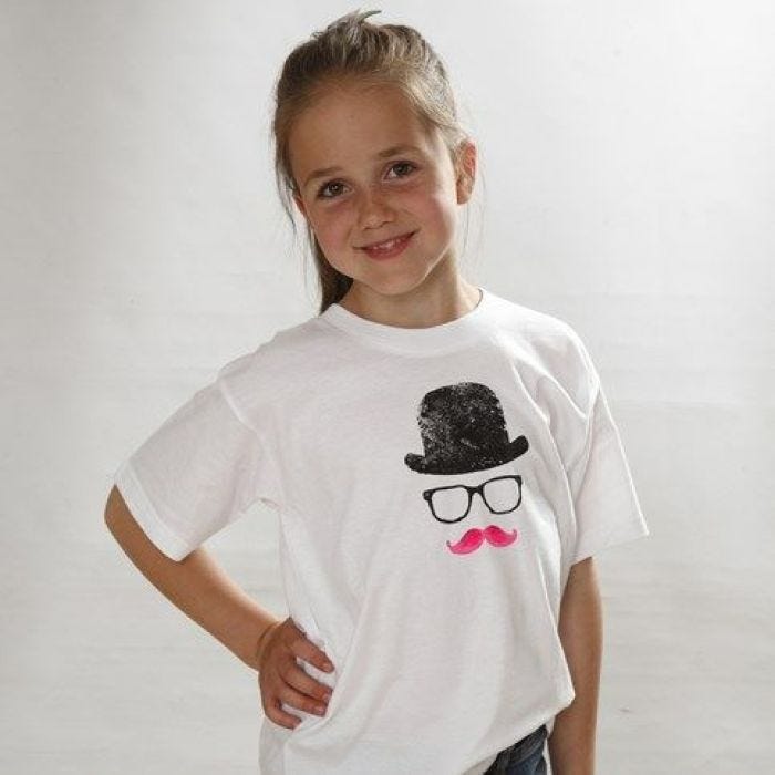 A T-Shirt with a Hat, Glasses and a Moustache