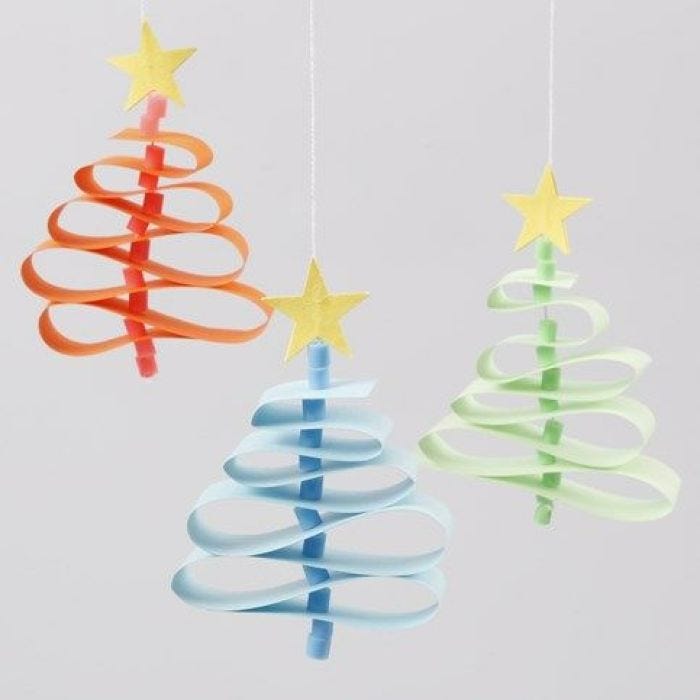 Christmas Trees from Paper Star Strips & Nabbi Bead Tree Trunks