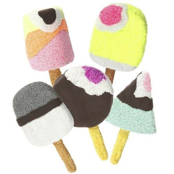 Papier-Mâché Ice Lollies covered with Foam Clay and Silk Clay