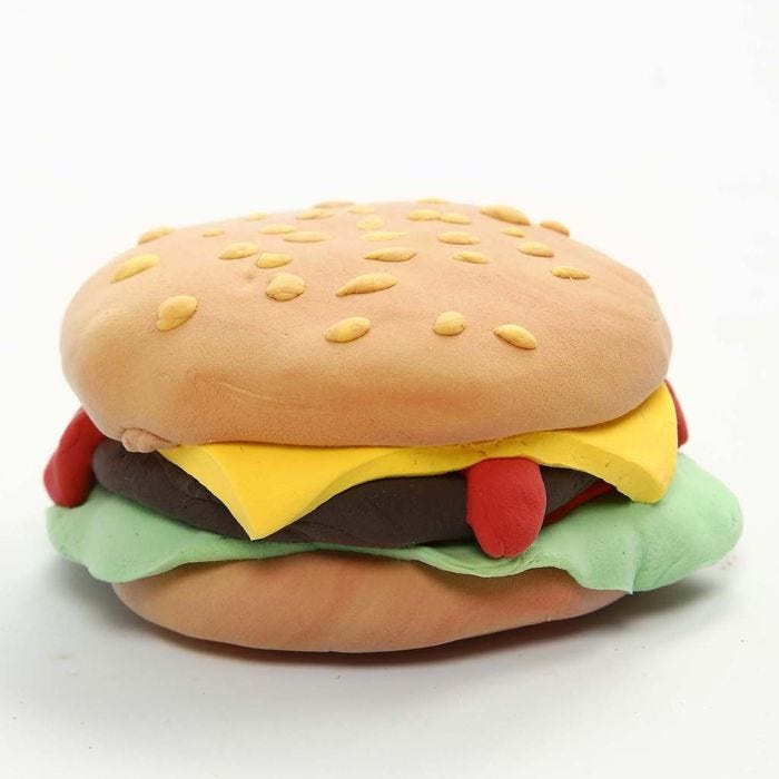 A Magnet with a Silk Clay Burger