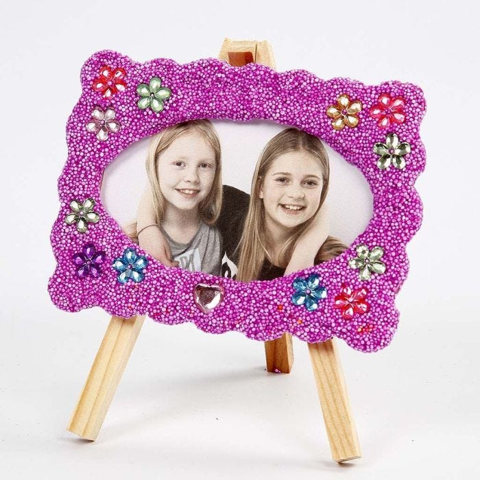 A standing Frame decorated with Foam Clay and Rhinestones