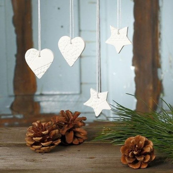 Cut-out hanging Decorations from self-hardening Clay