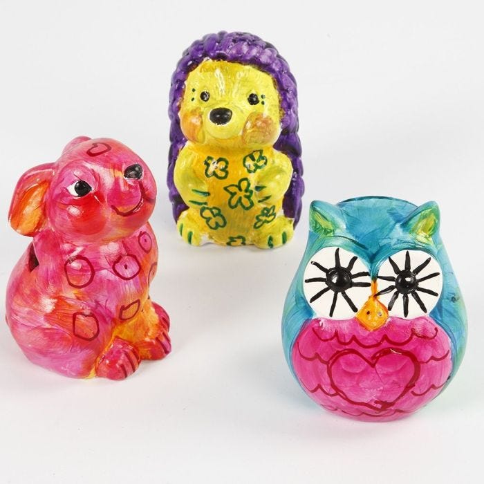 A Terracotta Money Box painted with A-Color Glass Paint