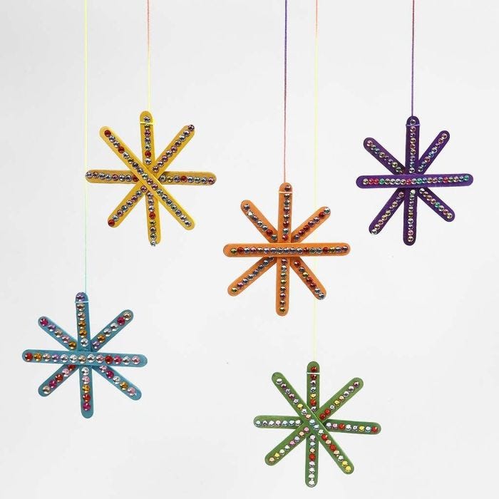 A Star from Ice Lolly Sticks, decorated with Rhinestones