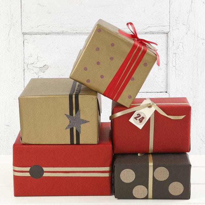 Gold, red and black Gift Wrapping