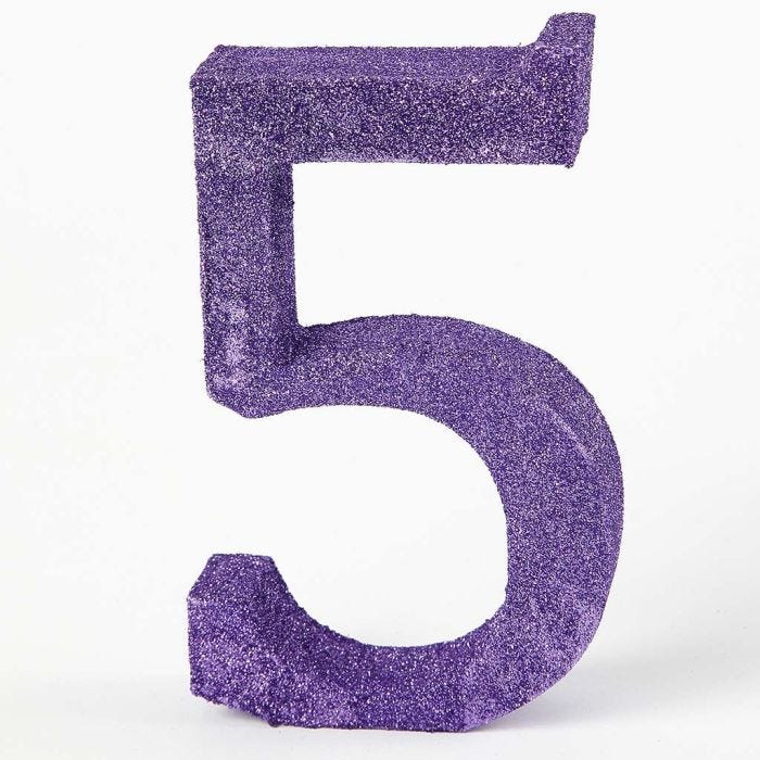 A Table Number painted and decorated with Glitter