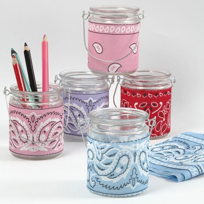 Candle Holders with Bandana Decoupage