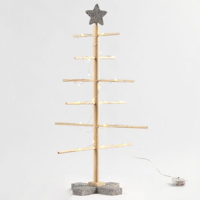 A self-assembly Christmas Tree with silver Glitter