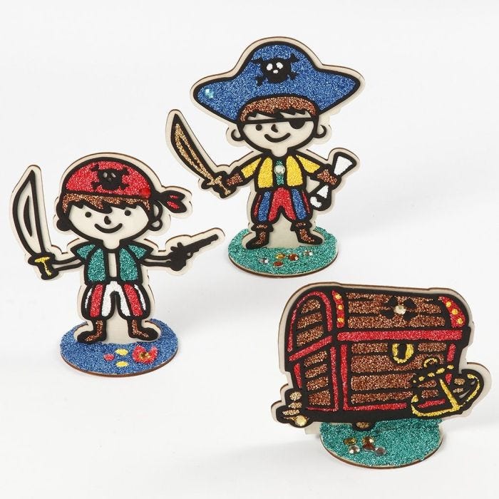 Pirates and a wooden Treasure Chest filled with Foam Clay