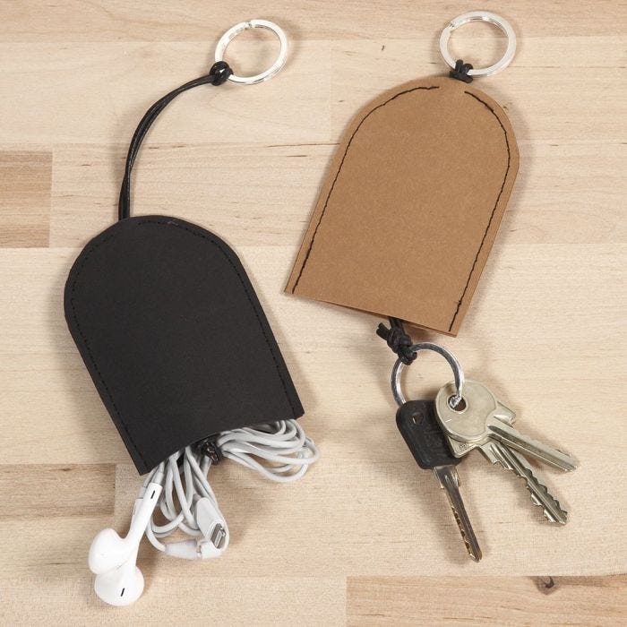 A Pouch for Keys and Headphones from Faux Leather Paper