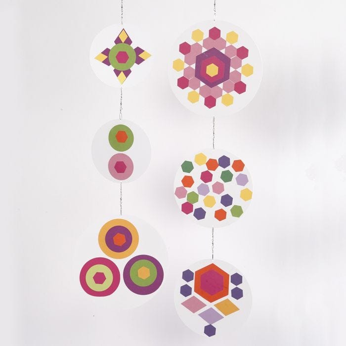 A Mobile from Collages of coloured Paper