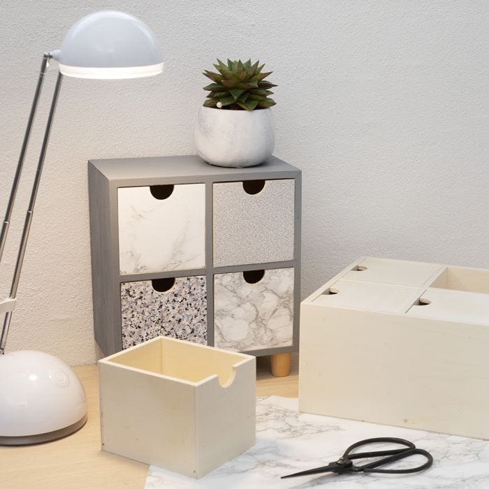 A Chest of Drawers decorated with self-adhesive Film