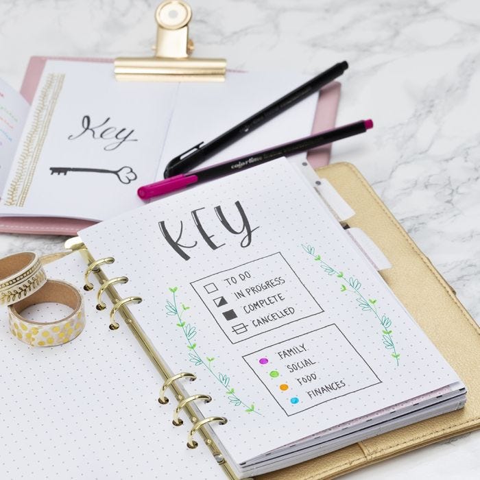 A Key Page for your Bullet Journal and Planner