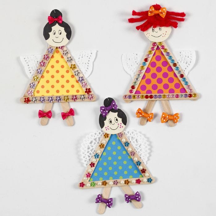 Fairies from Ice Lolly Sticks, Card and Doilies