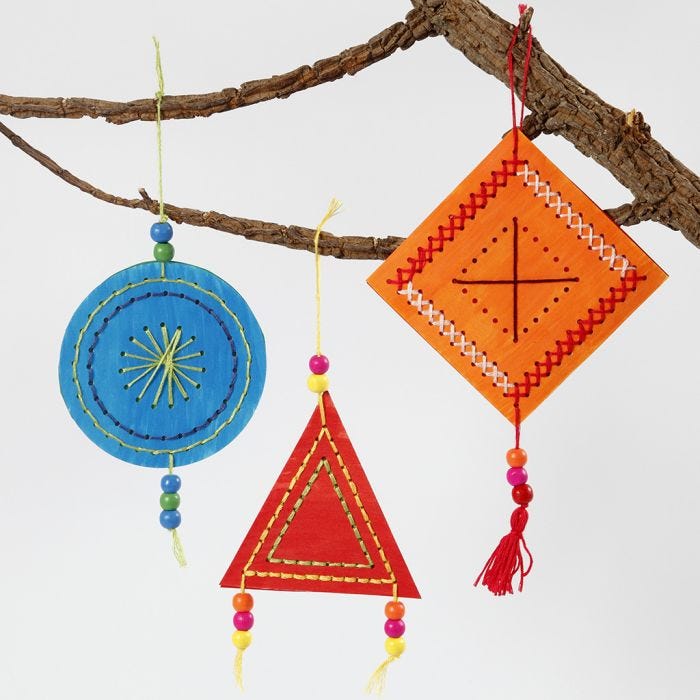 Colourful embroidered Hanging Decorations