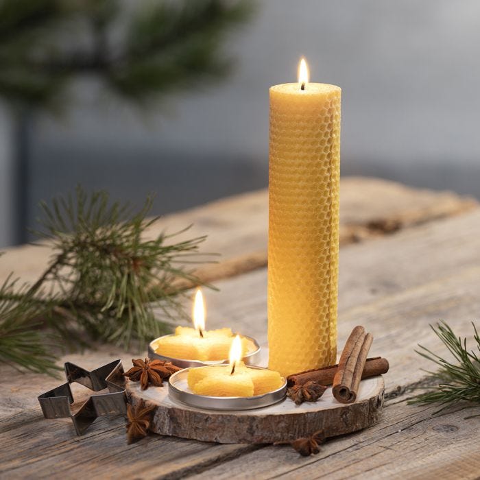 Homemade candles from natural beeswax