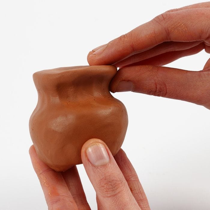 How to use the pinch pottery technique with self-hardening clay