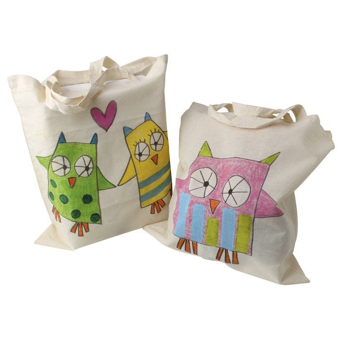 Lovely shopping bags decorated with pastel dye sticks