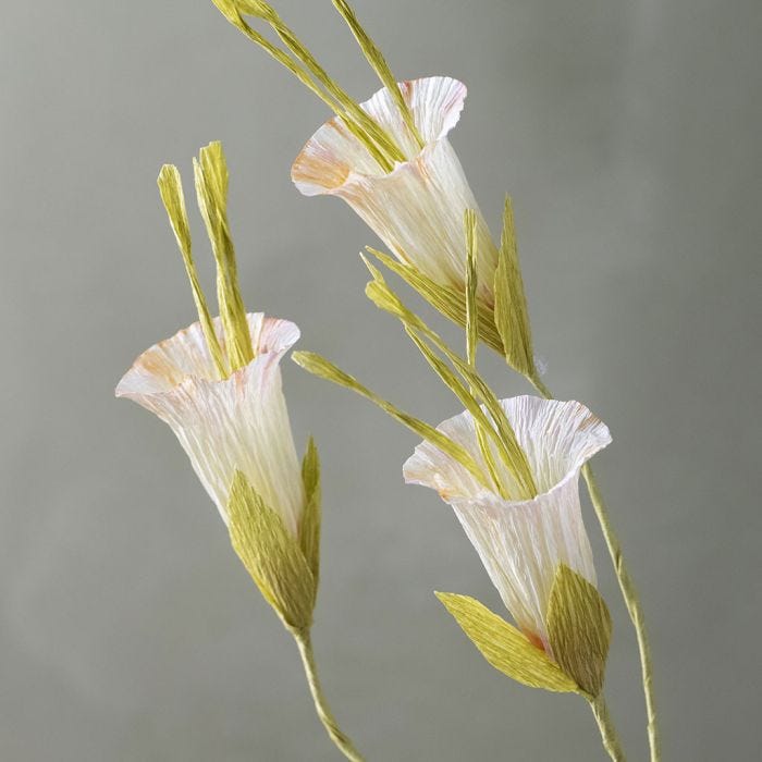 Trumpet vine flower made from crepe paper