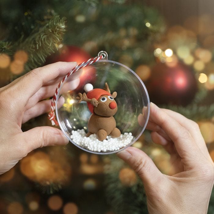Silk Clay® Christmas baubles with reindeer