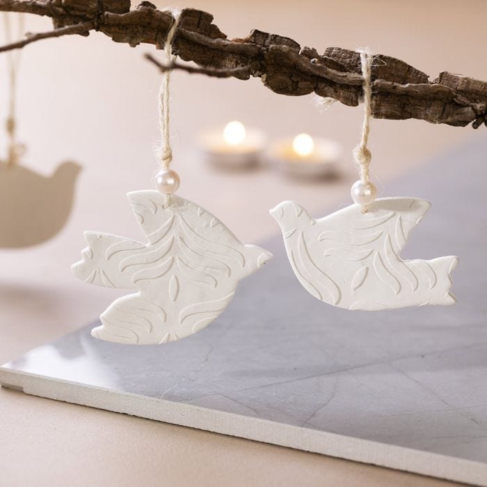 Fine polymer clay doves