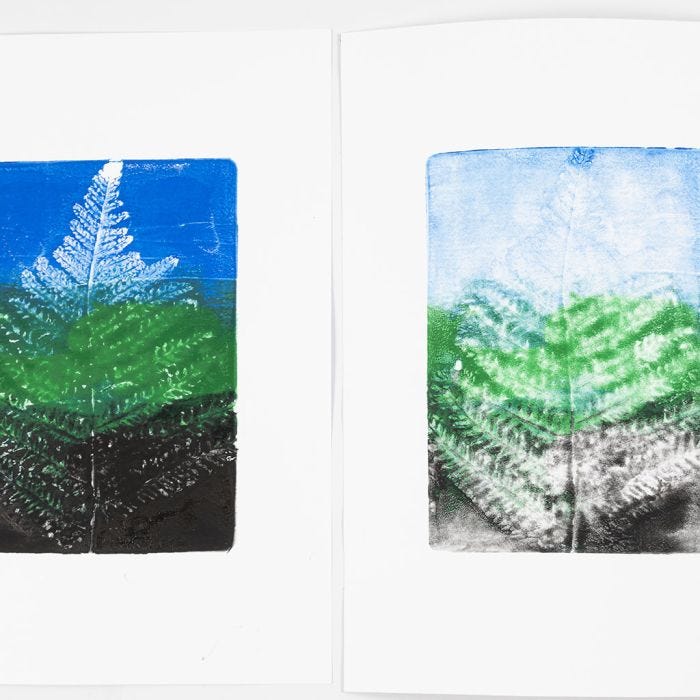 How to make gel prints with flowers and leaves