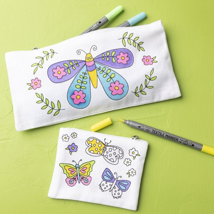 Butterfly pencil case and coin purse