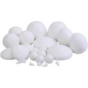 Spun cotton balls, various shapes, size 1,5-6 cm, 140 pc/ 1 pack