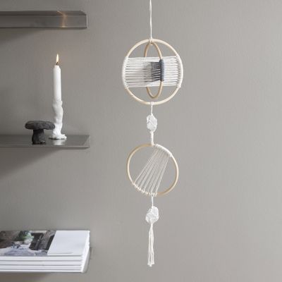 Macramé mobile with rock crystals