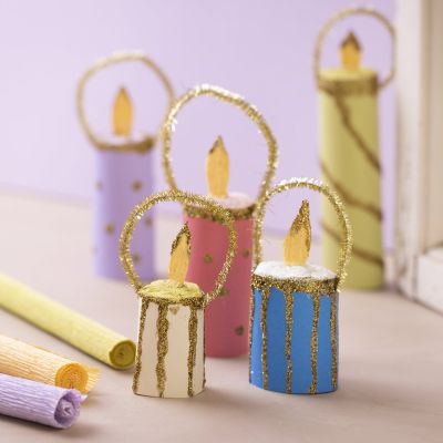 Crepe Paper Christmas Candles