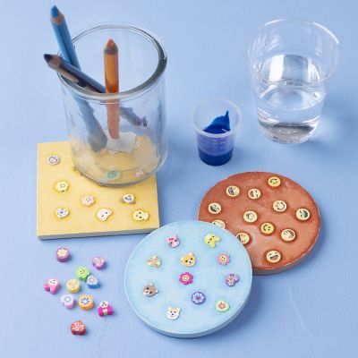 Cast tiles with figure beads