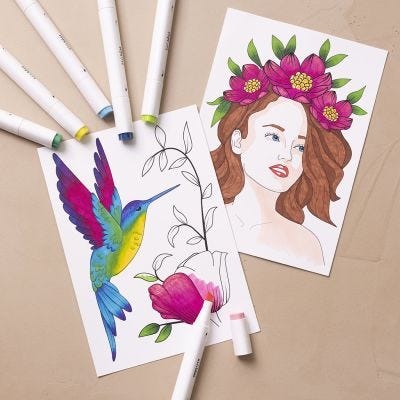 Start DIY Kit: Lær at farvelægge med tegnetuscher